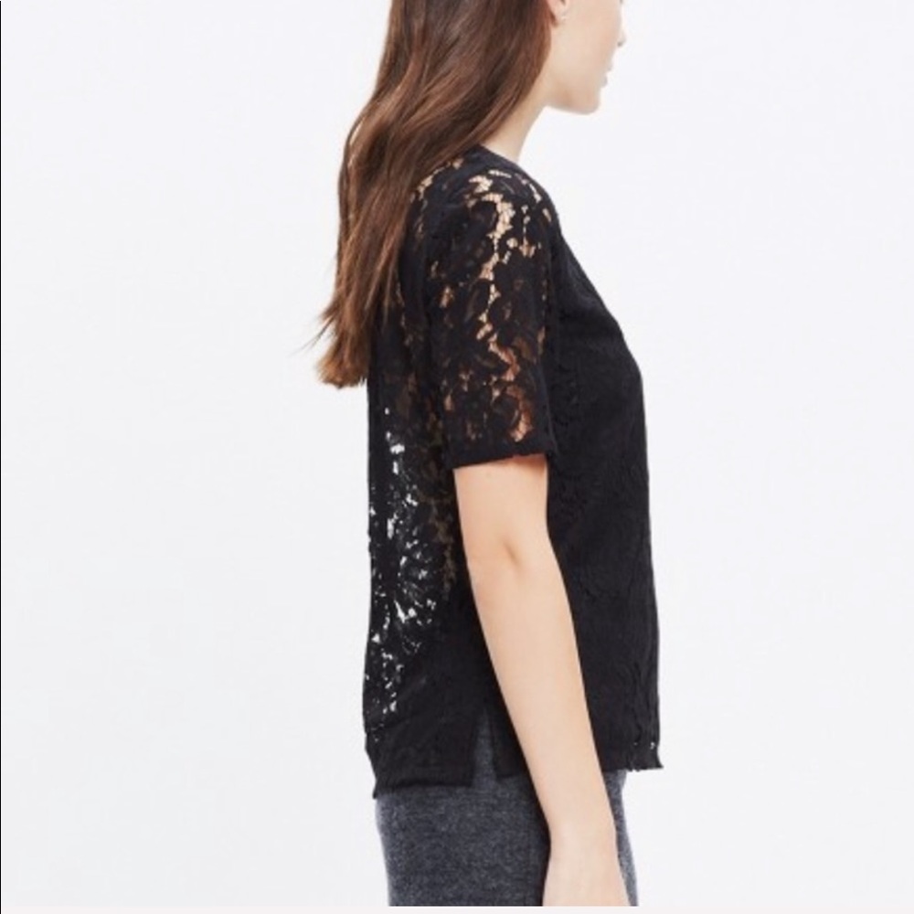 Madewell Black Lace Refined Top - Picture 5 of 6